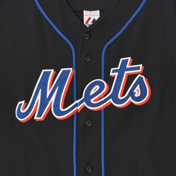 Vintage Carlos Delgado New York Mets #21 Stitched Black MLB Jersey Size XL - Picture 2 of 9